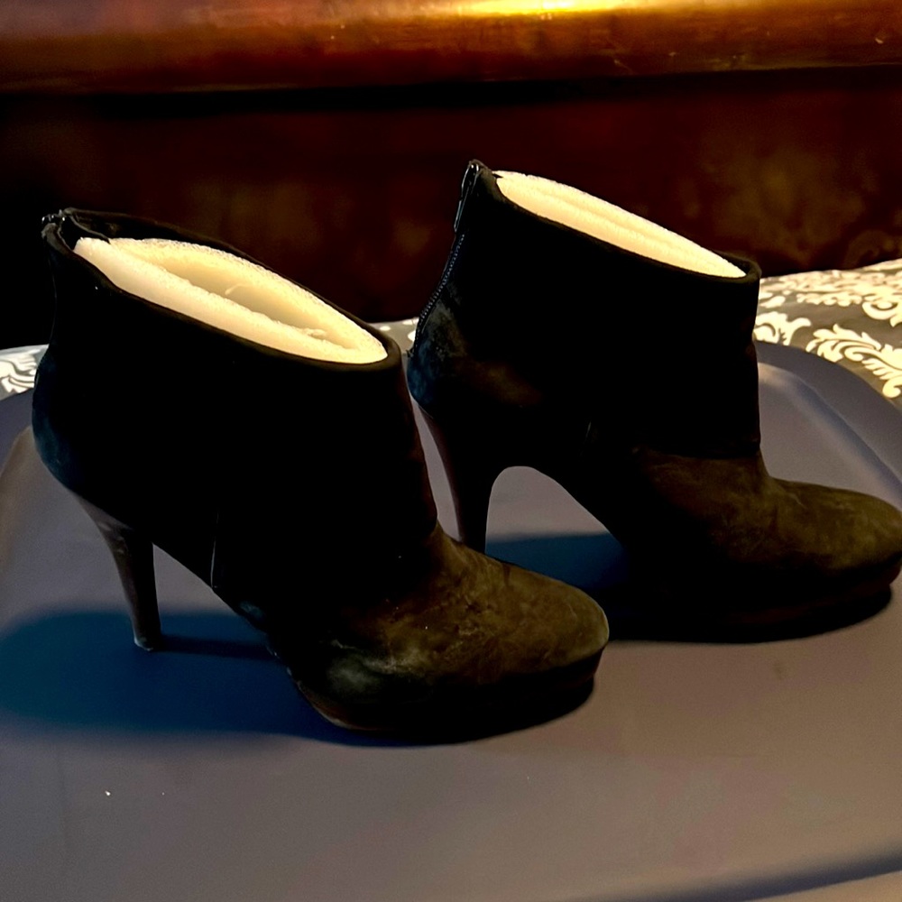 Black suede booties
